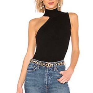 Black One-Shoulder Turtle Neck Knit Top